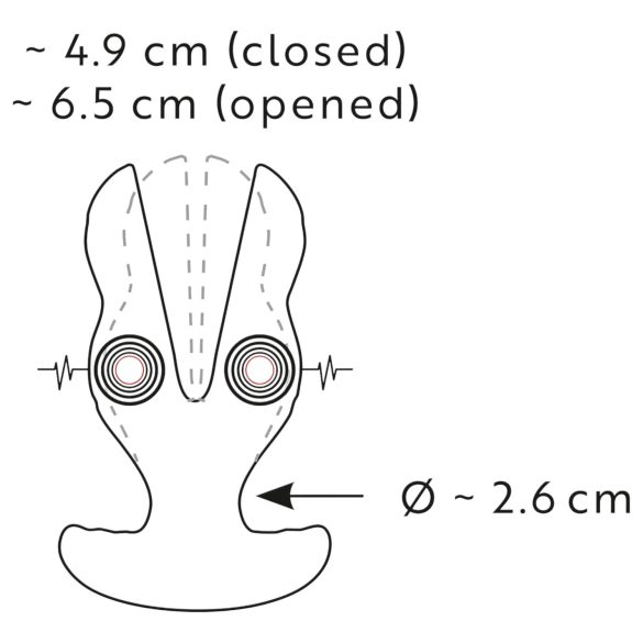 ANOS - analni vibrator s dva kraka - crna