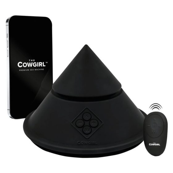 The Cowgirl Cone - pametna seks mašina s različitim dodacima (crna)