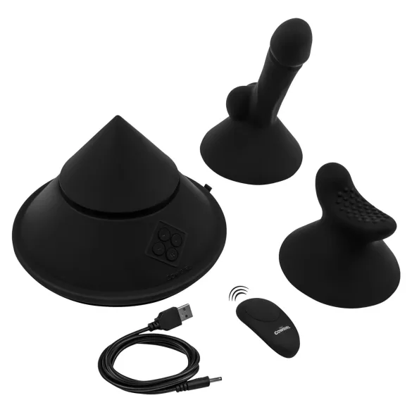 The Cowgirl Cone - pametna seks-mašina s različitim nastavcima (crna)