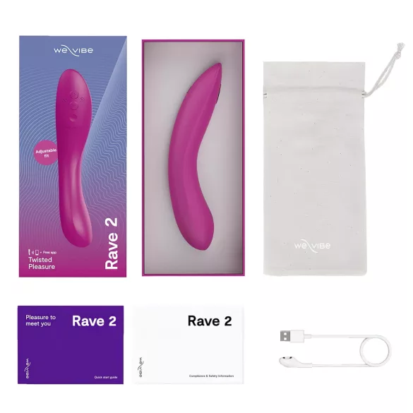 We-Vibe Rave 2 - vibrator za G-točku - punjivi - pametan - rozi