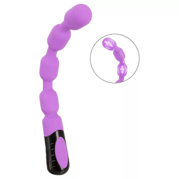 You2Toys - vibrator za G i P točku s perlicama - ljubičasti