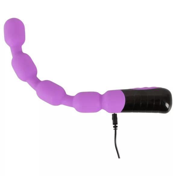 You2Toys - vibrator za G i P točku s perlicama - ljubičasti