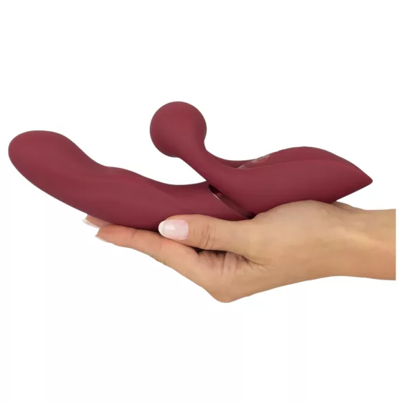 Javida - Vibrator zec sa dvije funkcije - silikonski, crveni, punjivi