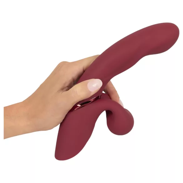 Javida - Vibrator zec sa dvije funkcije - silikonski, crveni, punjivi