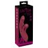 Javida 2 Function Rabbit - crveni punjivi vibrator s klitoralnim rukavom