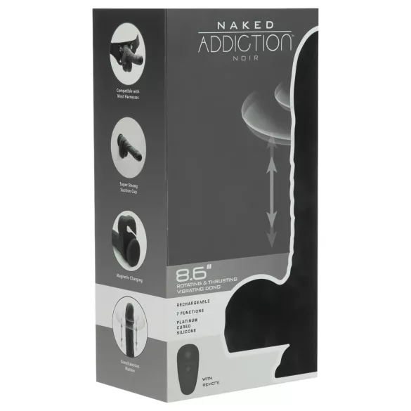 Naked Addiction - realistični vibrator s rotacijom i penetracijom - crni