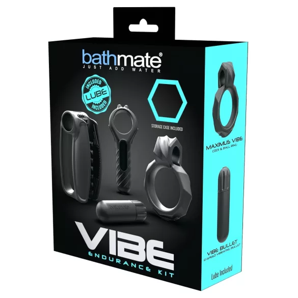 Bathmate Vibe Endurance - set masturbatora i prstena za penis (crna)