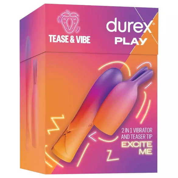 Durex Tease & Vibe - vibrator štapić s klitoralnim nastavkom zec - ružičasti