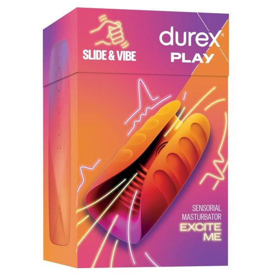 Durex Slide & Vibe - vodootporni vibrator od žira na baterije (ružičasti)