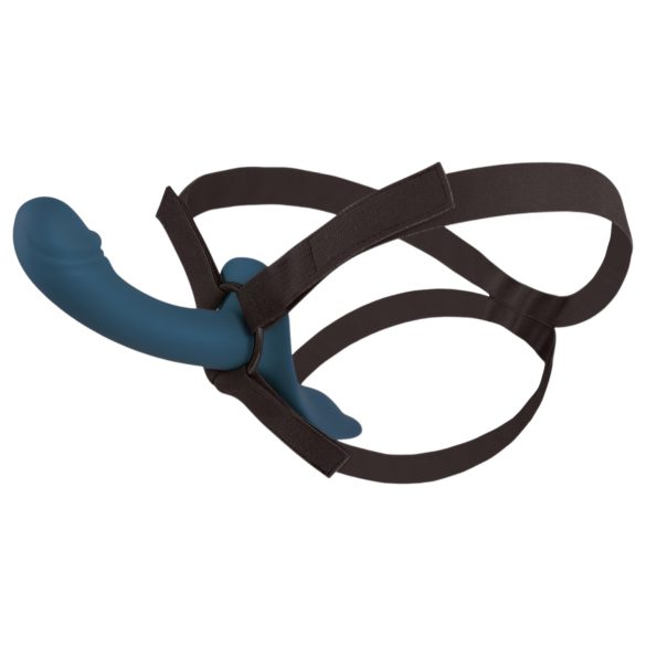 You2Toys - set vibratora s remenom - crna/plava