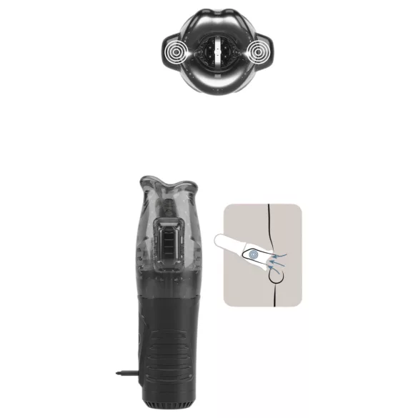 Stroker - masturbator s vakuumom i vibracijom - siva