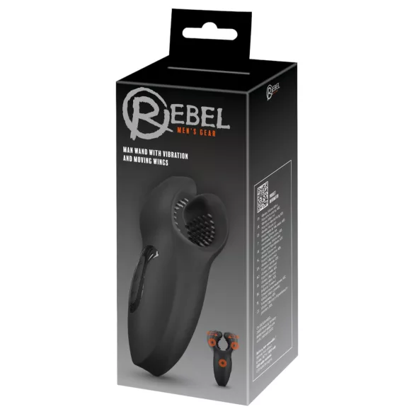 Rebel - vibrator za glavić penisa s pokretnom ručkom i vibracijom - crni