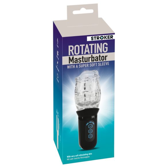 Stroker - masturbator s vibracijom i rotacijom - prozirno