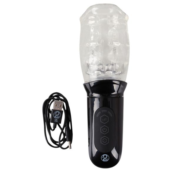 Stroker - masturbator s vibracijom i rotacijom - prozirno