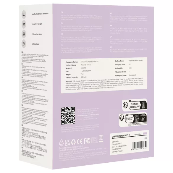 Svakom - Vibracijsko jaje s aplikacijom - ljubičasta silikon