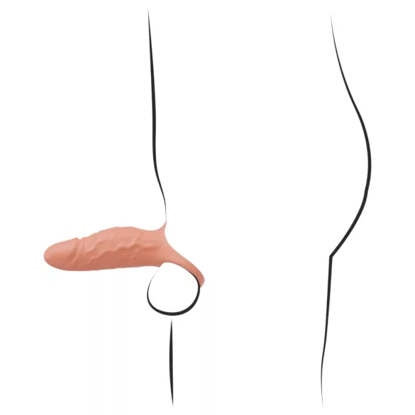 Realistixxx - vibrirajući penis prsten s navlakom - natur
