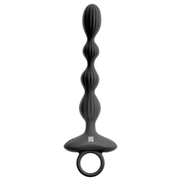 Anos - Dvostruki analni vibrator s kuglicama (crni)