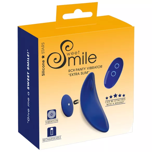 Smile - vibrator za gaćice s daljinskim upravljanjem - ekstra tanak - plavi