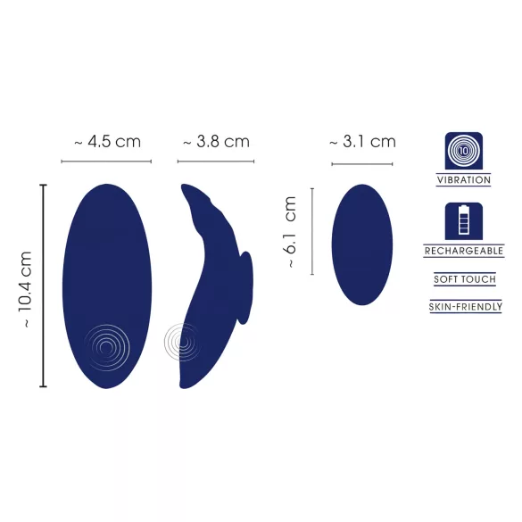 Smile - vibrator za gaćice s daljinskim upravljanjem - ekstra tanak - plavi