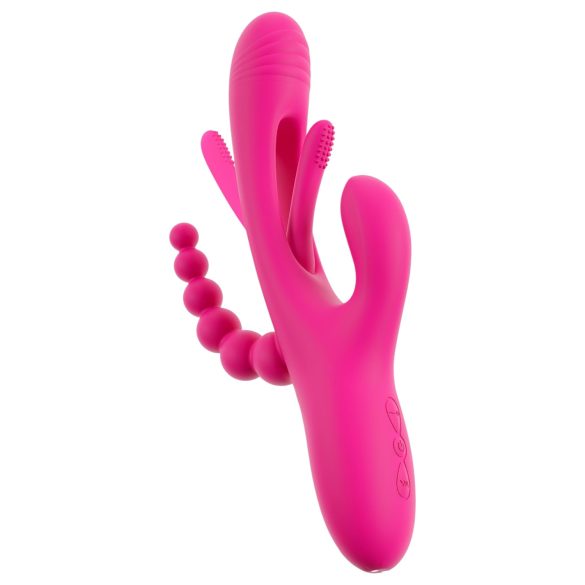 SMILE - trostruki vibrator s jezičkom (ružičasti)