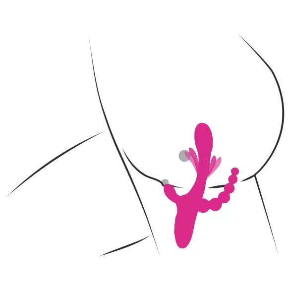 SMILE - vibrator s tri kraka i jezikom - ružičasti