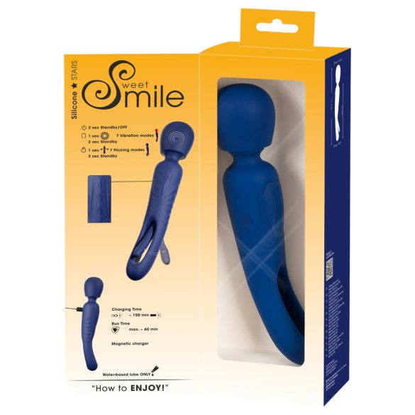 Smile - 2u1 jezični masažer vibrator (plavi)