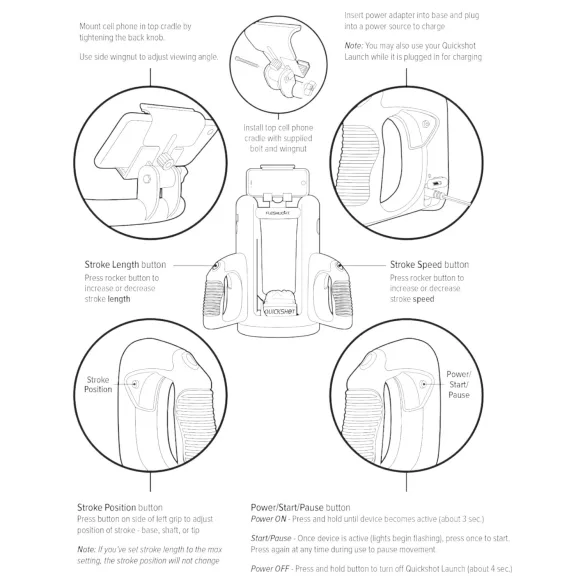 Fleshlight Quickshot Launch - adapter za masturbator - crni