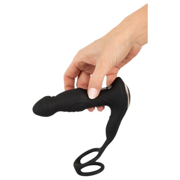 Rebel - vibrator za prostatu s funkcijom potiskivanja - crni