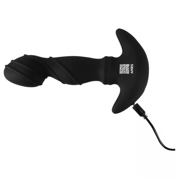 ANOS - vibrator za prostatu s pokretnim prstenom - crni