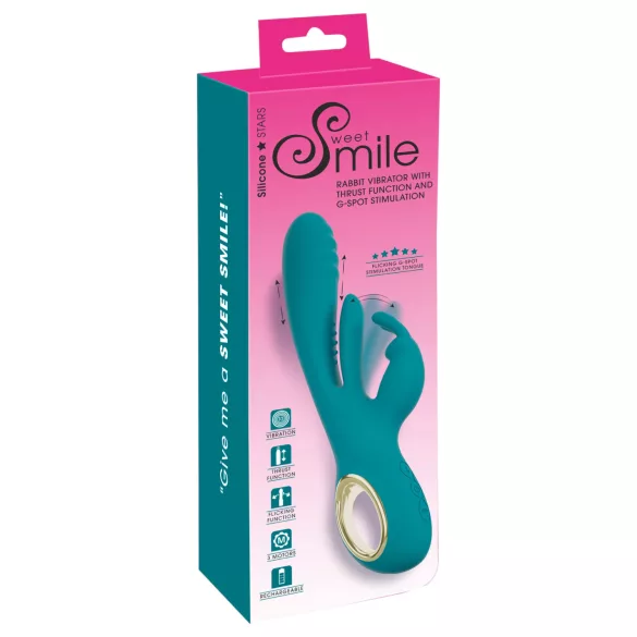 Smile - vibrator za G-točku i klitoris s funkcijom guranja - zeleni