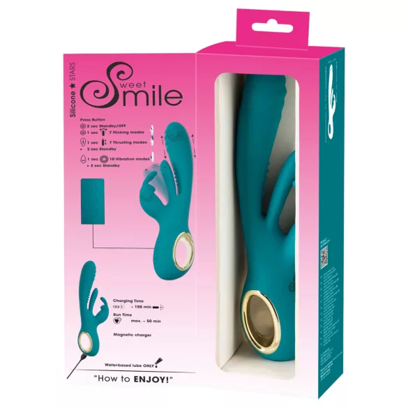 Smile - vibrator za G-točku i klitoris s funkcijom guranja - zeleni