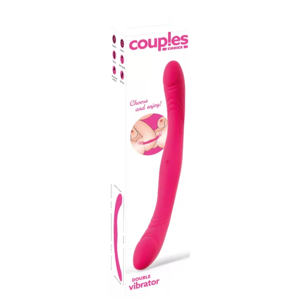 Couples Choice - vibrator za parove s dvostrukim završetkom - silikon - roza