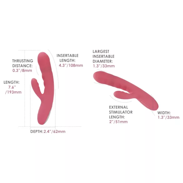 Svakom Avery - vibrator s klitoralnim nastavkom i funkcijom potiskivanja