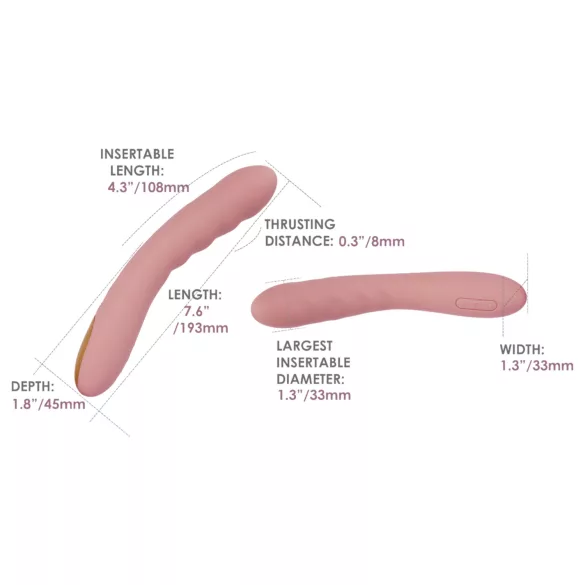 Svakom Ava Neo - vibrator s funkcijom potiskivanja - aplikacija - silikon - rozi