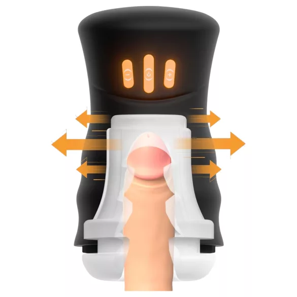 You2Toys Gyro - muški masturbator s rotacijom i vibracijom - crni