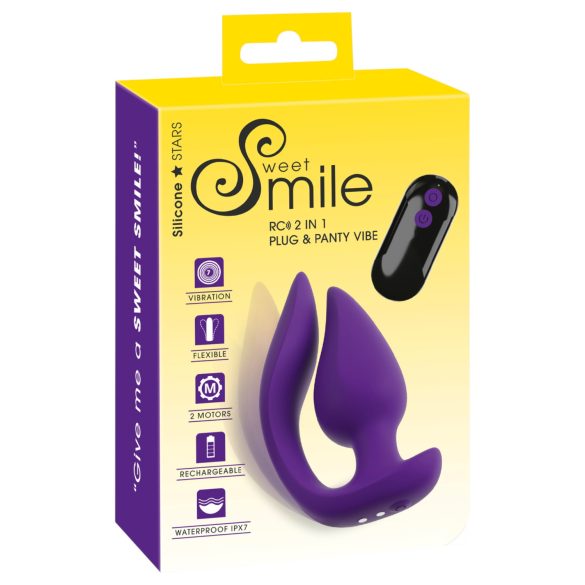 Smile - 2u1 analni vibrator i stimulator klitorisa (ljubičasti)