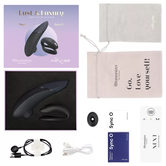 Womanizer Lust&Luxury - vibrator za klitoris i parove set - crna