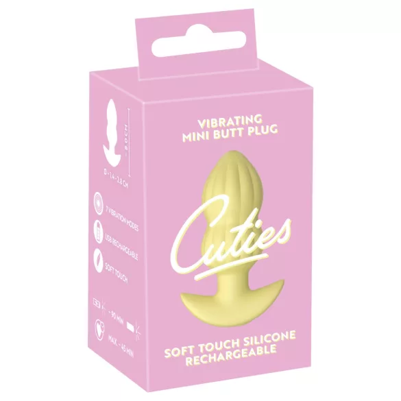Cuties Mini - analni vibrator sa rebrima - žuti