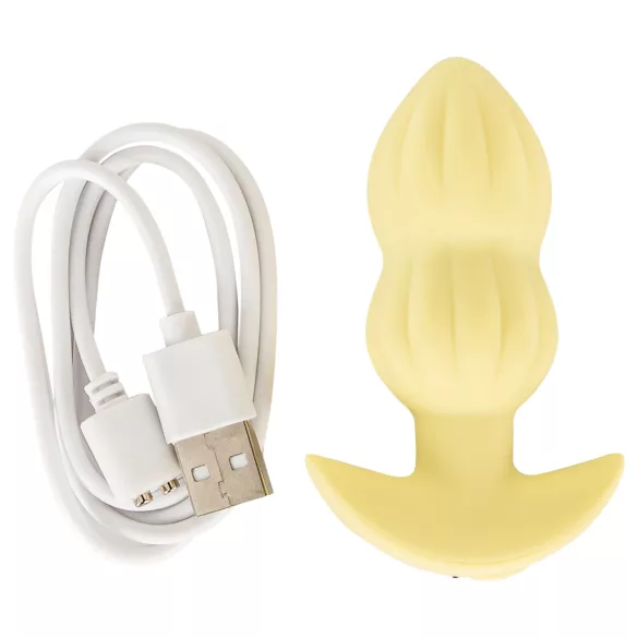 Cuties Mini - analni vibrator sa rebrima - žuti