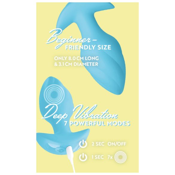 Cuties Mini - analni vibrator plug - vibrirajući - silikon plava
