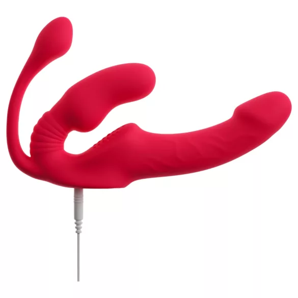 You2Toys Strapless - trostruki vibrirajući dildo bez remena (rozi)