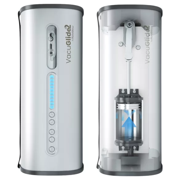 VacuGlide 2 - automatski muški luksuzni masturbator na struju - srebrna