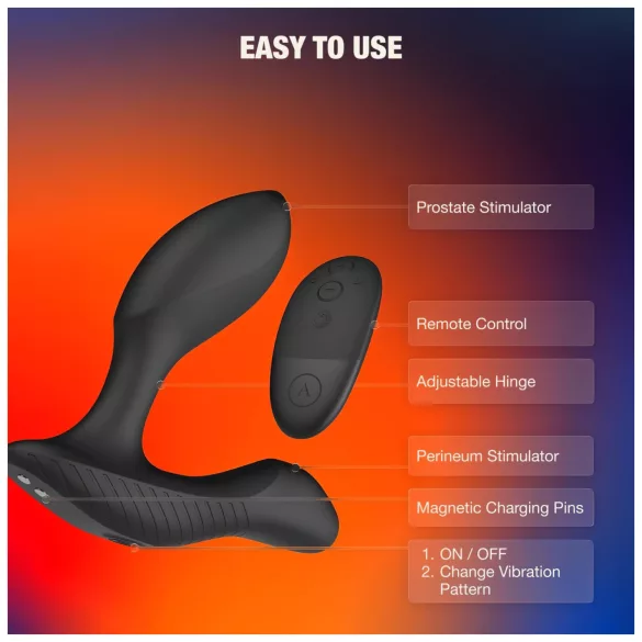 Arcwave Perk - masažer prostate s daljinskim upravljačem (crni)