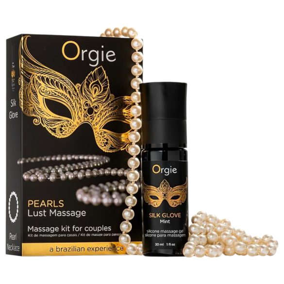 Orgie Pearls Lust - ogrlica s perlama i masažni gel (30 ml)