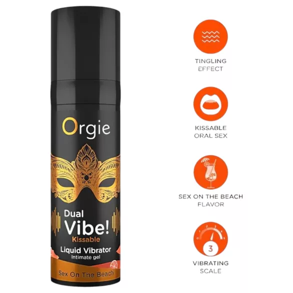 Orgie Dual Vibe - tekući vibrator za unisex upotrebu - Sex on the Beach - 15ml
