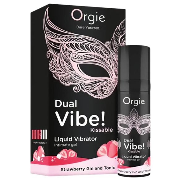 Orgie Dual Vibe - unisex tekući vibrator - Jagoda - Gin Tonic (15 ml)