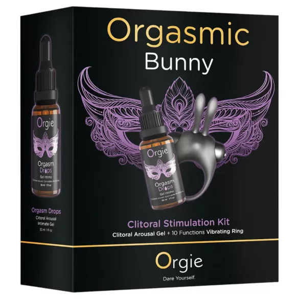 Orgie - vibracijski penis prsten set - crna