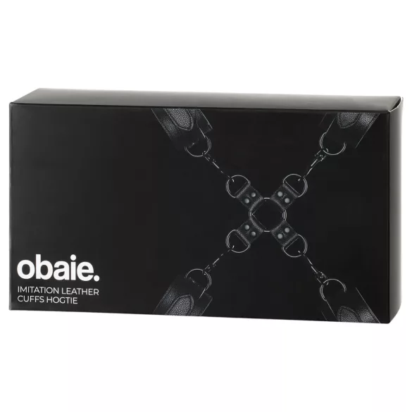 Obaie - set lisica za zapešća i gležnjeve od umjetne kože (crna)