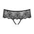 Obsessive - tanga s otvorom i ukrasnim kamenčićima - crna - L/XL