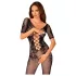 Obsessive - otvoreni mrežasti bodystocking s izrezom na leđima - crni - S-L